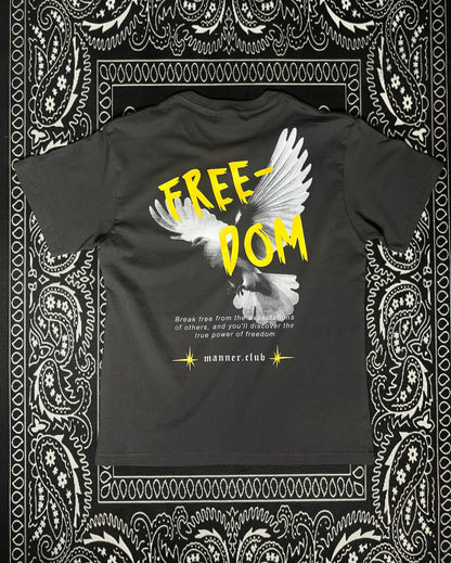 "Freedom" in dark grey color