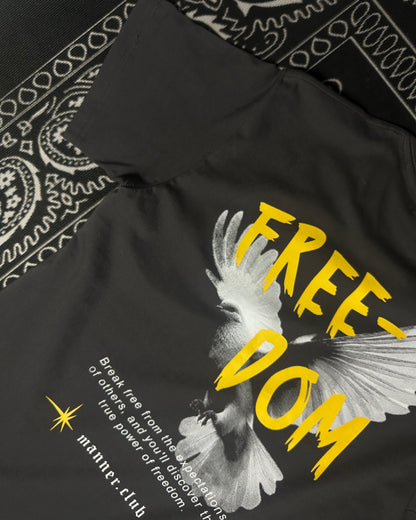 "Freedom" in dark grey color